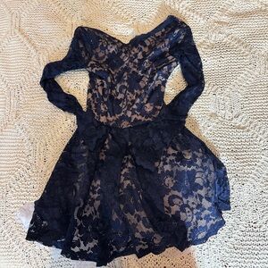 Windsor Navy Lace Long Sleeve Dress